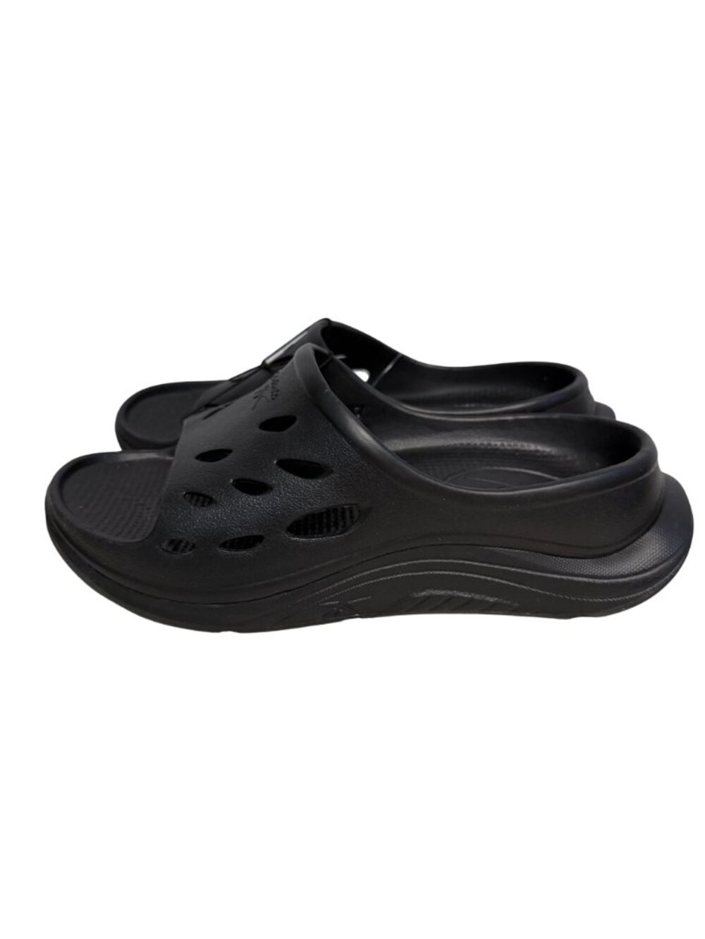 Reebok Comfort Platform Slides Black Mens Size 7 New NWOT Shower Beach - Picture 3 of 6